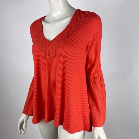 Free People Parisian Nights Tunic Top Women S Eyelet Embroidered V-neck Boho - Picture 3 of 15